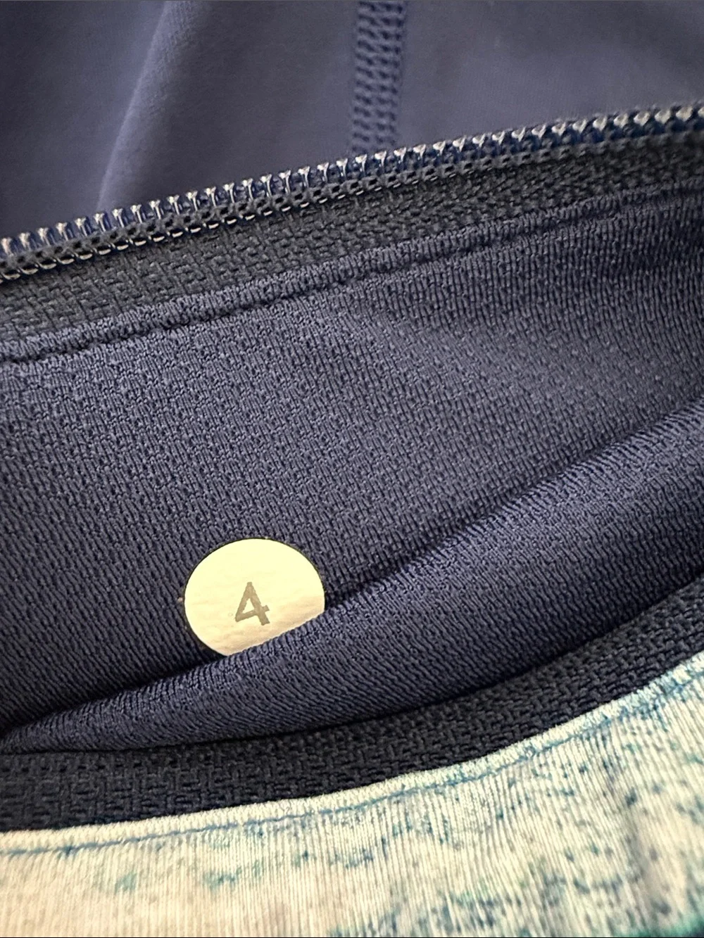 lululemon athletica Navy Capri Leggings with Light Teal Detail